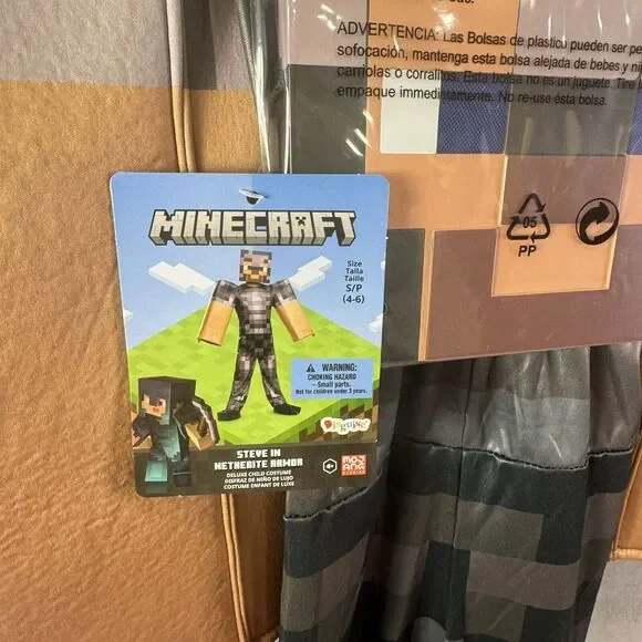 Minecraft Steve Netherite Armor Child Costume Small (4-6)‎ Disguise - Picture 2 of 9